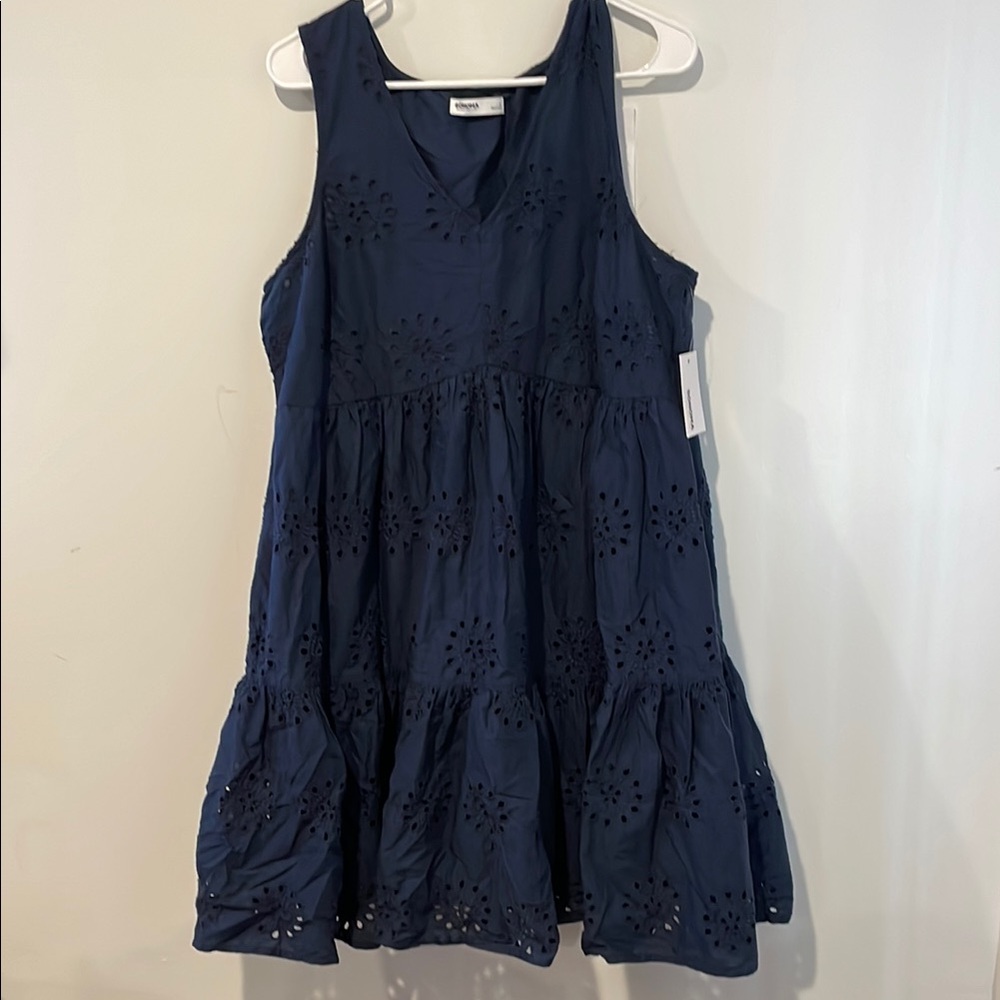 Navy Blue Eyelet woman’s  Dress